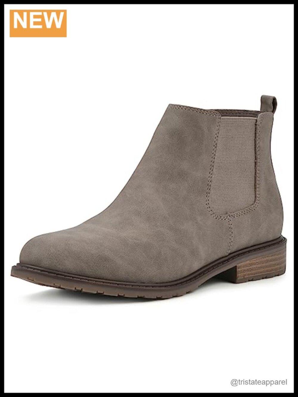 Women's Ankle Bootie Block Heel Chelsea Zip Casual Boot